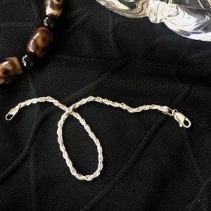 Sterling Silver 2mm Twisted Rope Bracelet